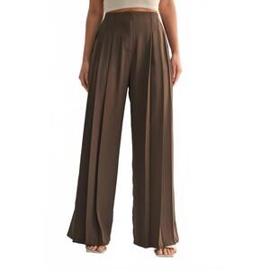 NEW EVENUEL solstice pleated trousers in chocolate
